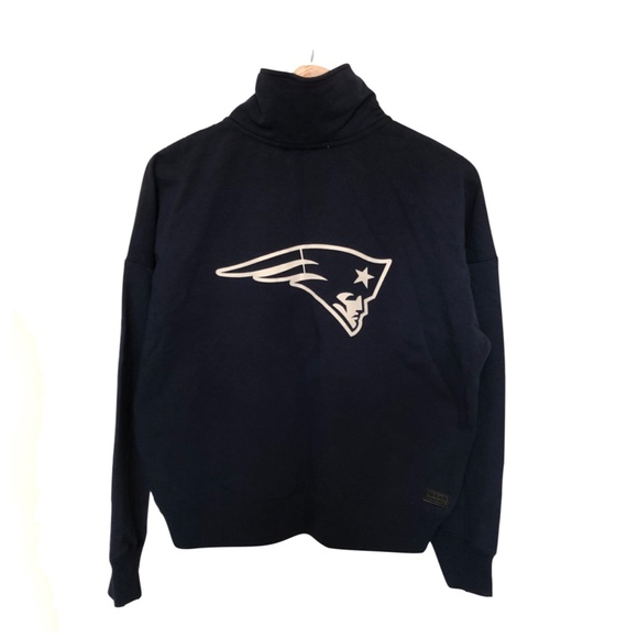 Navy NFL Team Apparel New England Patriots Half-Zip Pullover Sweatshirt, M/M - Picture 10 of 12